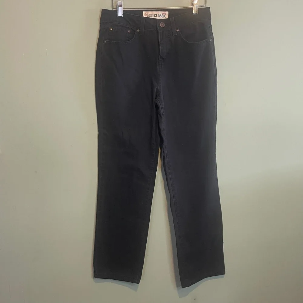 Faded Glory Womens Dark Wash Classic Stretch Straight Denim Jeans Black Size‎ 4P